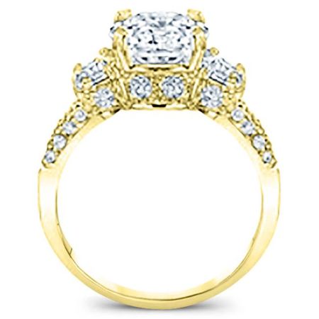 Daffodil Round Moissanite Engagement Ring yellowgold