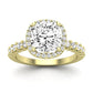 Sweet Pea Diamond Matching Band Only ( Engagement Ring Not Included) For Ring With Cushion Center yellowgold