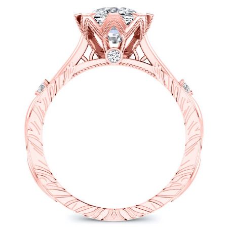 Arbor Diamond Matching Band Only (engagement Ring Not Included) For Ring With Cushion Center rosegold