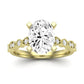 Marigold Moissanite Matching Band Only (does Not Include Engagement Ring) For Ring With Oval Center yellowgold