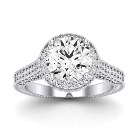 Wallflower Diamond Matching Band Only (does Not Include Engagement Ring) For Ring With Round Center whitegold
