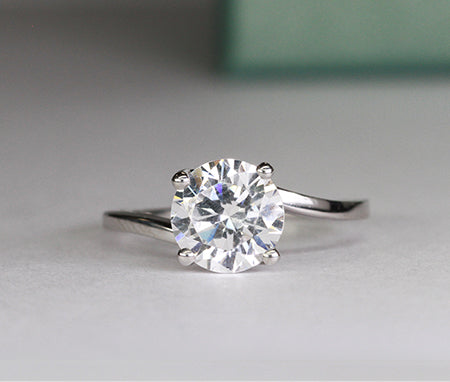 Zinnia Round Diamond Engagement Ring (Lab Grown Igi Cert) whitegold