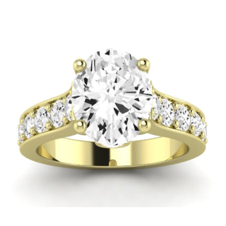 Calluna Moissanite Matching Band Only (does Not Include Engagement Ring) For Ring With Oval Center yellowgold