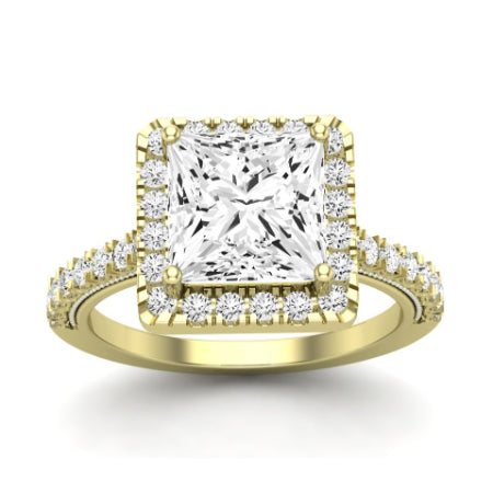 Florizel Moissanite Matching Band Only (does Not Include Engagement Ring) For Ring With Princess Center yellowgold