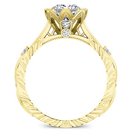 Arbor Moissanite Matching Band Only (engagement Ring Not Included) For Ring With Princess Center yellowgold