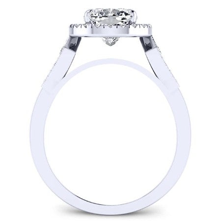 Kalmia Moissanite Matching Band Only (engagement Ring Not Included) For Ring With Cushion Center whitegold