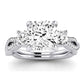 Bottlebrush Moissanite Matching Band Only (does Not Include Engagement Ring) For Ring With Cushion Center whitegold