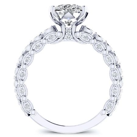 Kassia Moissanite Matching Band Only (engagement Ring Not Included) For Ring With Cushion Center whitegold