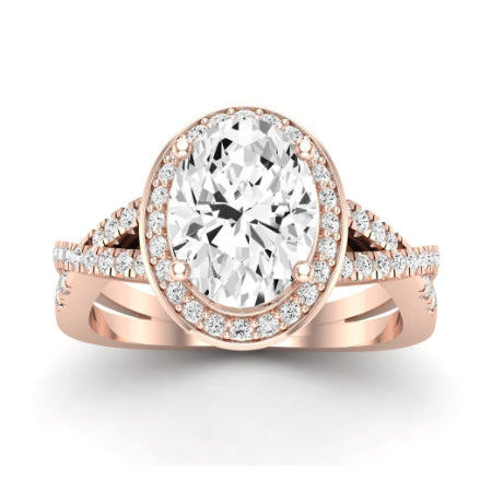 Moonflower Moissanite Matching Band Only ( Engagement Ring Not Included) For Ring With Oval Center rosegold