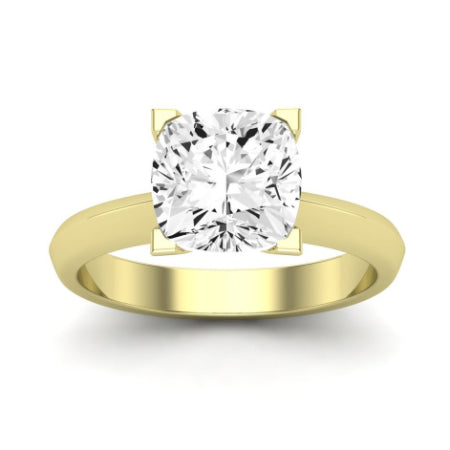 Senna Moissanite Matching Band Only (does Not Include Engagement Ring) For Ring With Cushion Center yellowgold