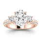 Thistle Moissanite Matching Band Only ( Engagement Ring Not Included) For Ring With Oval Center rosegold