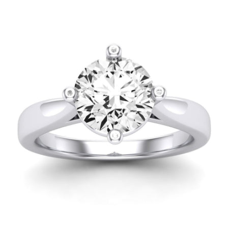 Gardenia Moissanite Matching Band Only (does Not Include Engagement Ring) For Ring With Round Center whitegold