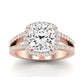 Freesia Diamond Matching Band Only (does Not Include Engagement Ring) For Ring With Cushion Center rosegold
