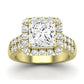 Velvet Moissanite Matching Band Only (does Not Include Engagement Ring)  For Ring With Princess Center yellowgold