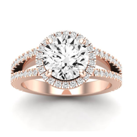 Freesia Moissanite Matching Band Only (does Not Include Engagement Ring) For Ring With Round Center rosegold