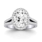 Silene Moissanite Matching Band Only ( Engagement Ring Not Included) For Ring With Oval Center whitegold