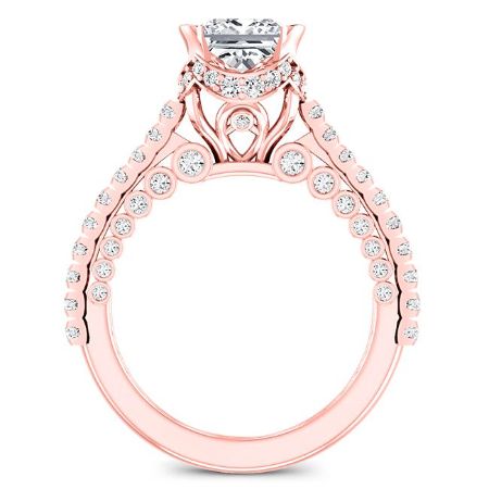 Garland Diamond Matching Band Only (engagement Ring Not Included) For Ring With Princess Center rosegold