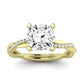 Iris Moissanite Matching Band Only (does Not Include Engagement Ring) For Ring With Cushion Center yellowgold