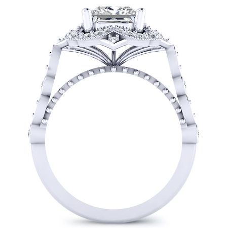 Hana Moissanite Matching Band Only (engagement Ring Not Included) For Ring With Princess Center whitegold