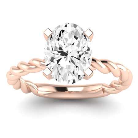 Balsam Moissanite Matching Band Only ( Engagement Ring Not Included)  For Ring With Oval Center rosegold