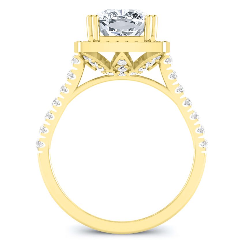 Aster Diamond Matching Band Only (engagement Ring Not Included) For Ring With Cushion Center yellowgold