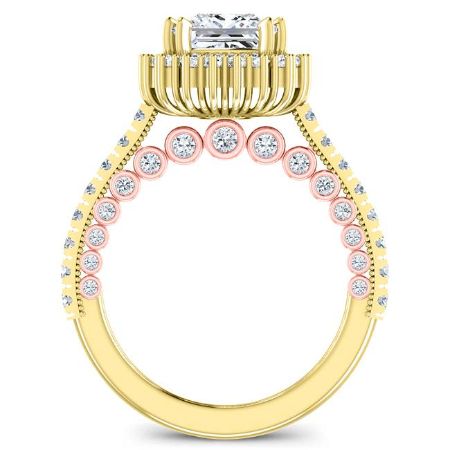 Varda Moissanite Matching Band Only (engagement Ring Not Included) For Ring With Princess Center yellowgold