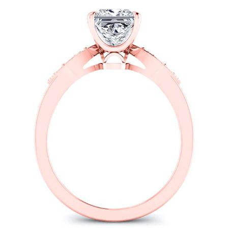 Mulberry Diamond Matching Band Only (engagement Ring Not Included) For Ring With Princess Center rosegold