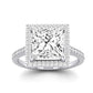 Columbine Moissanite Matching Band Only (does Not Include Engagement Ring) For Ring With Princess Center whitegold