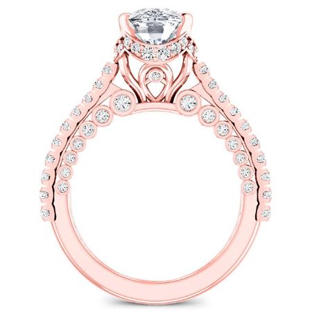 Garland Moissanite Matching Band Only (engagement Ring Not Included) For Ring With Cushion Center rosegold