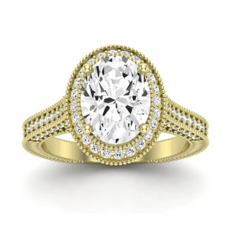 Wallflower Diamond Matching Band Only ( Engagement Ring Not Included) For Ring With Oval Center yellowgold