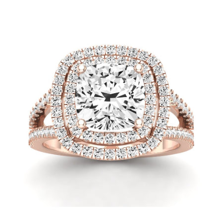 Flora Moissanite Matching Band Only (engagement Ring Not Included) For Ring With Cushion Center rosegold