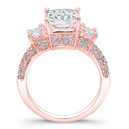 Daffodil Moissanite Matching Band Only (engagement Ring Not Included) For Ring With Princess Center rosegold