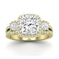 Erica Moissanite Matching Band Only (does Not Include Engagement Ring) For Ring With Cushion Center yellowgold