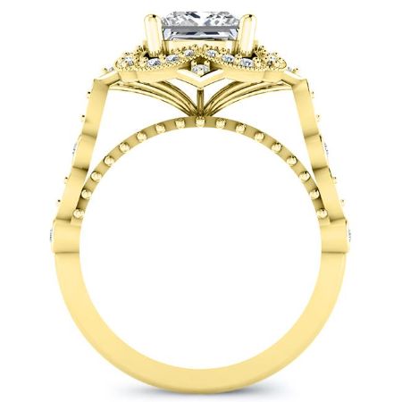 Hana Diamond Matching Band Only (engagement Ring Not Included) For Ring With Princess Center yellowgold