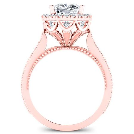 Mawar Diamond Matching Band Only (engagement Ring Not Included) For Ring With Cushion Center rosegold