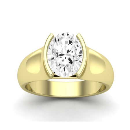 Jasmine Diamond Matching Band Only (does Not Include Engagement Ring) For Ring With Oval Center yellowgold