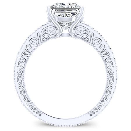 Romy Diamond Matching Band Only (engagement Ring Not Included) For Ring With Princess Center whitegold