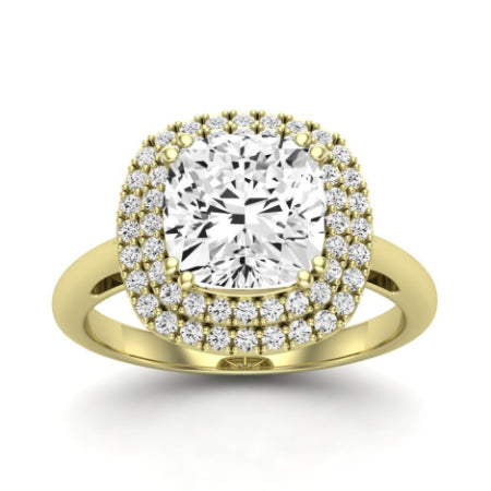 Tulip Diamond Matching Band Only ( Engagement Ring Not Included) For Ring With Cushion Center yellowgold