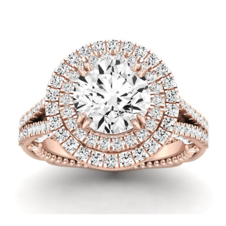 Lupin Moissanite Matching Band Only (does Not Include Engagement Ring)  For Ring With Round Center rosegold