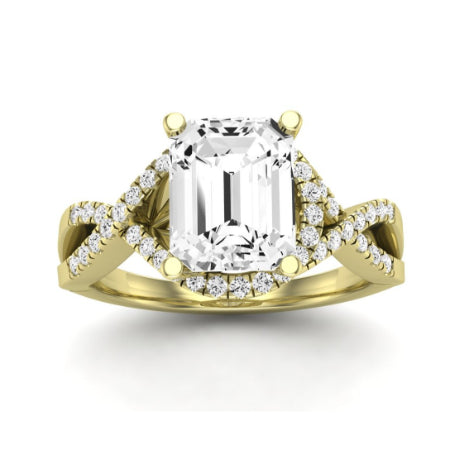 Dianella Moissanite Matching Band Only (does Not Include Engagement Ring)  For Ring With Emerald Center yellowgold