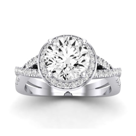 Moonflower Diamond Matching Band Only (does Not Include Engagement Ring) For Ring With Round Center whitegold