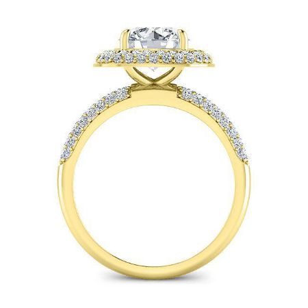 Winterberry Moissanite Matching Band Only (engagement Ring Not Included) For Ring With Round Center yellowgold