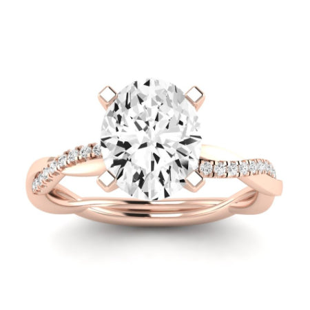 Iris Diamond Matching Band Only (does Not Include Engagement Ring) For Ring With Oval Center rosegold