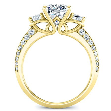 Thistle Cushion Moissanite Engagement Ring yellowgold