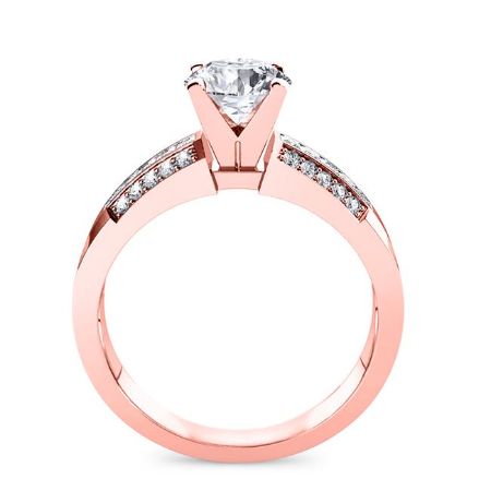 Crocus Diamond Matching Band Only (engagement Ring Not Included) For Ring With Round Center rosegold