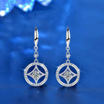 Sally Round Pearl & Moissanite Dangling Earrings whitegold