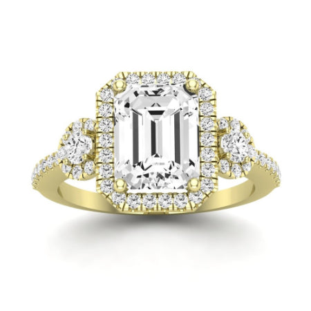 Lunaria Diamond Matching Band Only (does Not Include Engagement Ring) For Ring With Emerald Center yellowgold