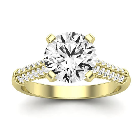 Iberis Moissanite Matching Band Only (does Not Include Engagement Ring) For Ring With Round Center yellowgold