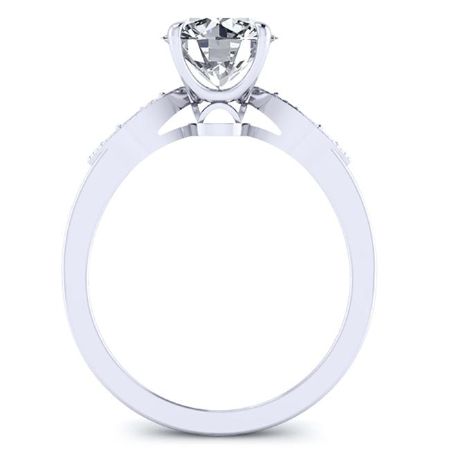 Mulberry Moissanite Matching Band Only (engagement Ring Not Included) For Ring With Round Center whitegold