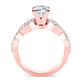 Camellia Moissanite Matching Band Only (engagement Ring Not Included) For Ring With Cushion Center rosegold